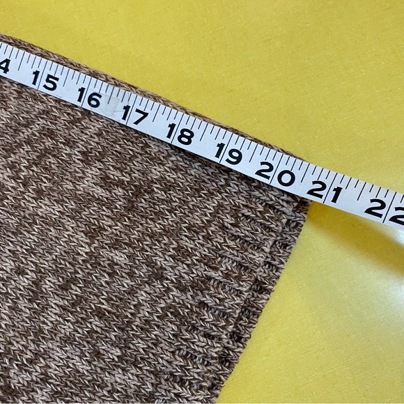 Nubby brown and cream Jillian and Nicole 3/4 sleeve cowl neck sweater - Picture 6 of 10